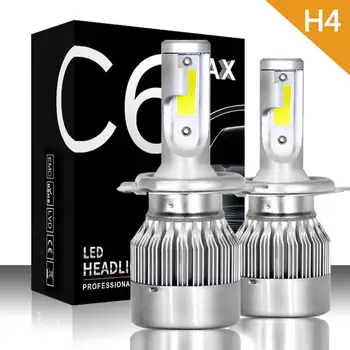 

1 Pair COB H4 C6 LED Car Headlight Kit Hi/Lo Turbo Light Bulbs 6000K 7600LM 72W Auto Headlamps Styling Bright Lamp Bulb