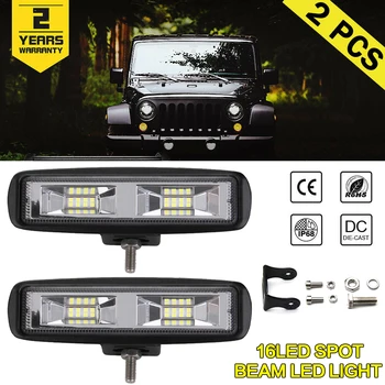 

6 inch 12V 48W 16 LED Light Bar Work Lamp Flood Beam Bulb Car Driving Fog Lamps For Jeep Truck Tractor Boat Trailer
