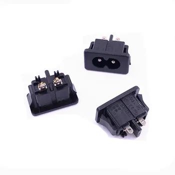 

20PCS AC 250V 2.5A IEC320 C8 Male 2 Pins Power Inlet Socket Panel Embedded