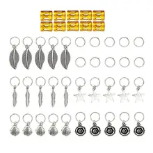 45 шт., плетеные украшения для волос, полированные, многократные, износостойкие, простые в использовании, манжеты, кольца для косичек, ювелирные изделия для волос, Подвески 13x25 см