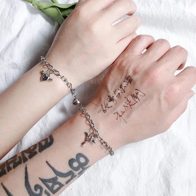 2Pcs/Set Magnet Couple Bracelets Heart Attraction Bracelet Stainless Steel Charm Jewelry Gifts Magnetic Love Bracelet