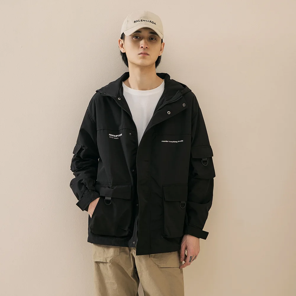 

2019 Autumn New Style Japanese-style Popular Brand Coat Men's Hooded Jacket Loose Charge Clothes Men'S Wear