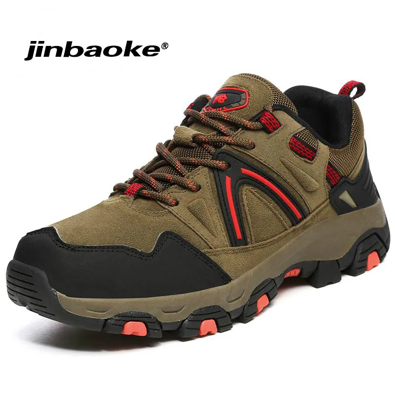 

JINBAOKE New Autumn Winter Brand Leather Hiking Shoes Men Outdoor Mens Sport Trekking Mountain Climbing Athletic Shoes 39-45
