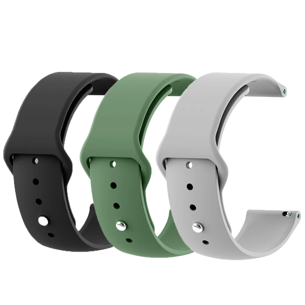 3pcs 3 шт. Unisersal ремешок для samsung Galaxy gear Sport huawei Watch 2/Amazfit Bip Garmin Vivomove HR сменный Браслет ремень - Цвет ремешка: 3pcs