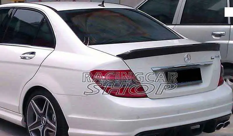 V STYLE REAL CARBON FIBER TRUNK LIP SPOILER Fit For MERCEDES BENZ W204 4DOOR SEDAN C63 C300 C350 C63 08-12