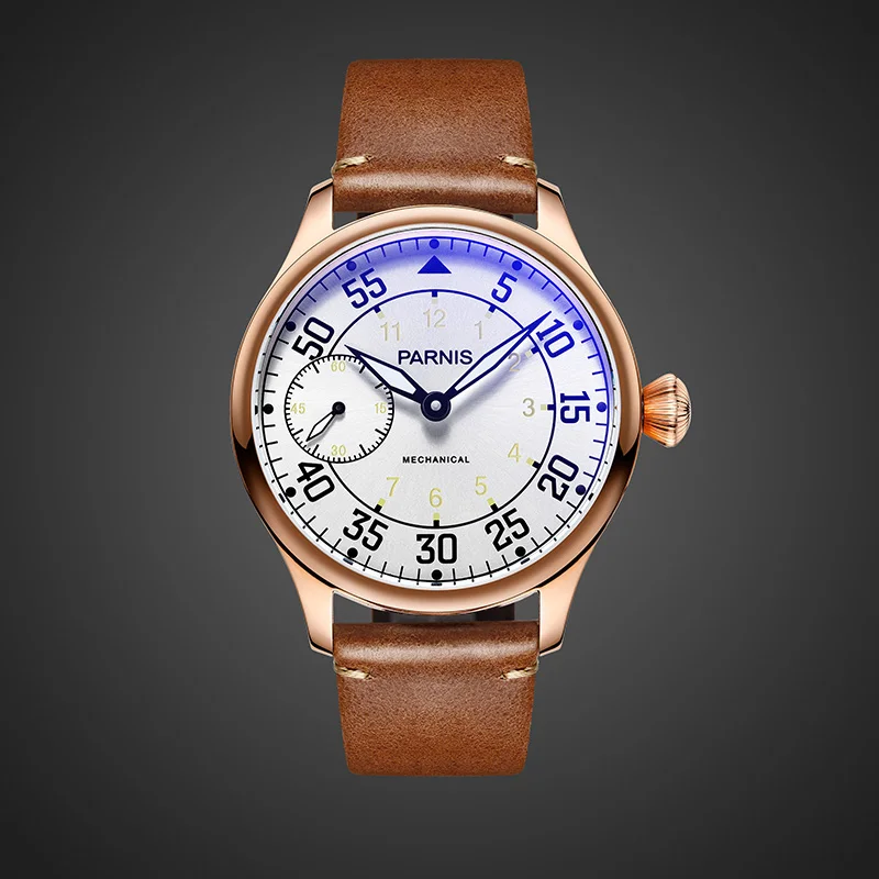 Parnis 44 мм Золотой корпус мужские s часы Топ люксовый бренд ручной обмотки Механические часы 17 Jewels мужские наручные часы Мужские часы - Цвет: 9