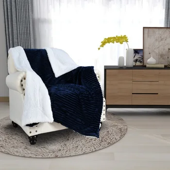 

Soft Fluffy Striped Flannel Blankets For Beds Solid Coral Fleece Throw Winter Bed Linen Sofa Cover Bedspread Blankets