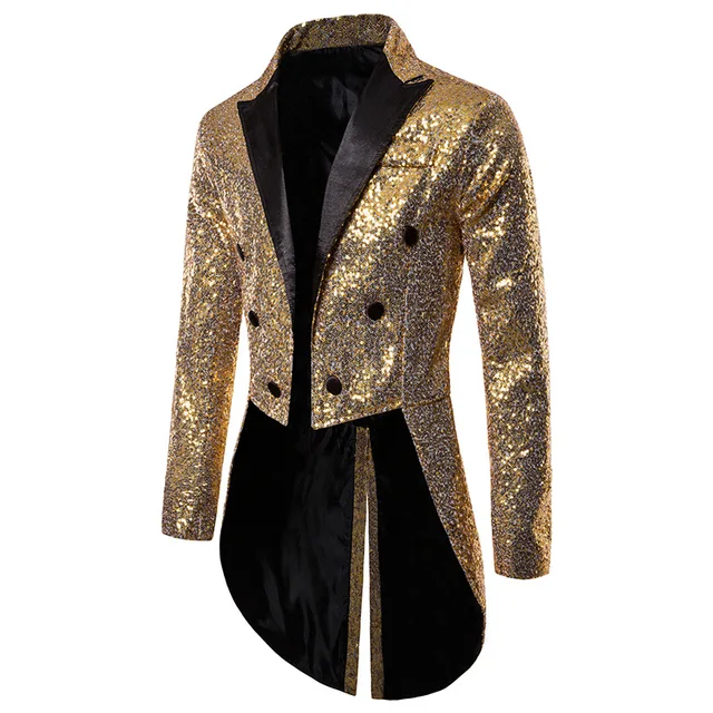Oro lucido Paillettes Glitter Frac Abito Giacca Maschile Doppio Petto  Wedding Sposo Smoking Giacca Sportiva Degli Uomini di Fase Del Partito di  Promenade Del Costume|Blazers| - AliExpress