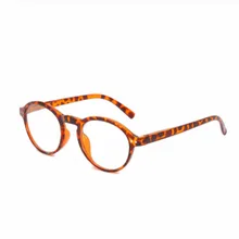 Ретро леопард круглый полный рамки очки для чтения мужские и женские прозрачные линзы пресбиопическая с диоптрией Близорукость Рамка унисекс L3