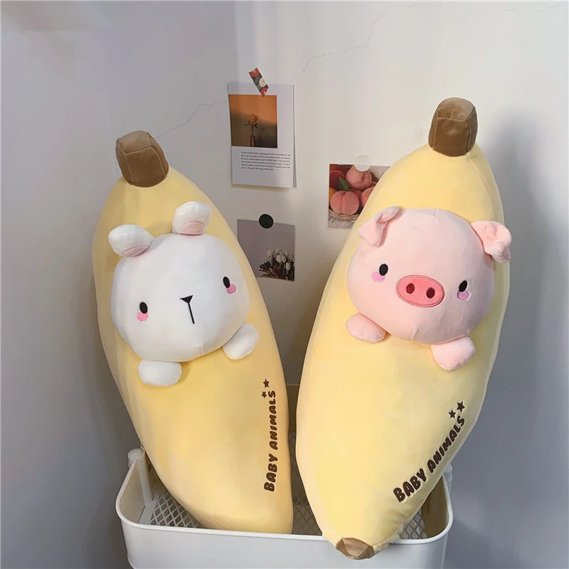 Soft Cartoon Animal Banana Plush Pillow