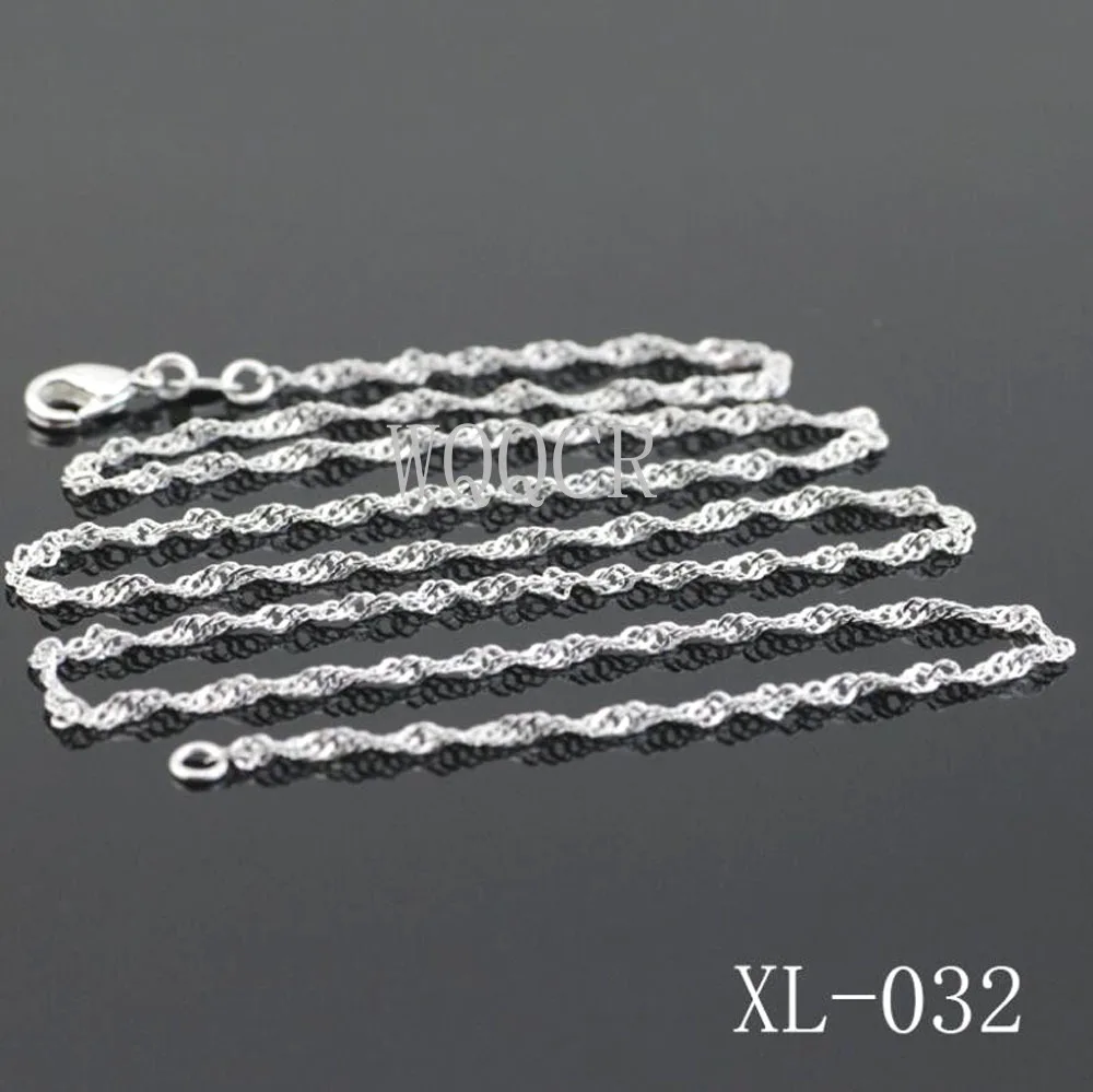 

Wholesale 1PCS Of Bulk 925 Embossed Silver 1.6mm Water Wave Chain 16",18" ,20",22",24",26",28",30Inches Applicable pendant