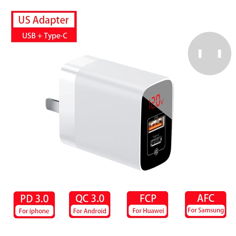 Baseus 18 Вт дорожное Usb зарядное устройство настенное зарядное устройство Быстрая зарядка 3,0 зарядное устройство для телефона для iPhone X Xr samsung S10 Xiaomi EU US UK адаптер - Тип штекера: US Black A C