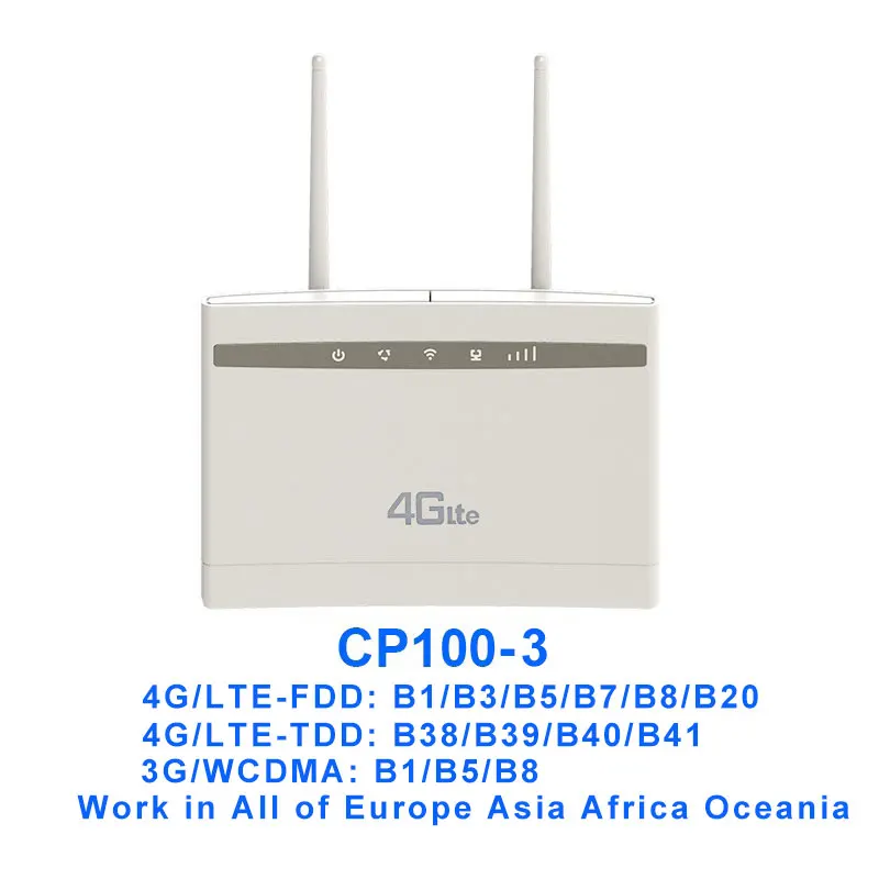 TIANJIE 4G LTE wifi роутер sim карта wifi RJ45 порт 300 Мбит/с роутер WCDMA UMTS GSM LTE сотовый домашний роутер с слотом для sim-карты - Цвет: CP100-3