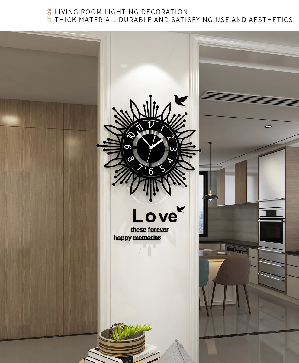 Silent Geometric 3D Wall Clock Modern Design Digital Hanging Clocks Living Room Acrylic Wall Watch Home Decor Free Shipping