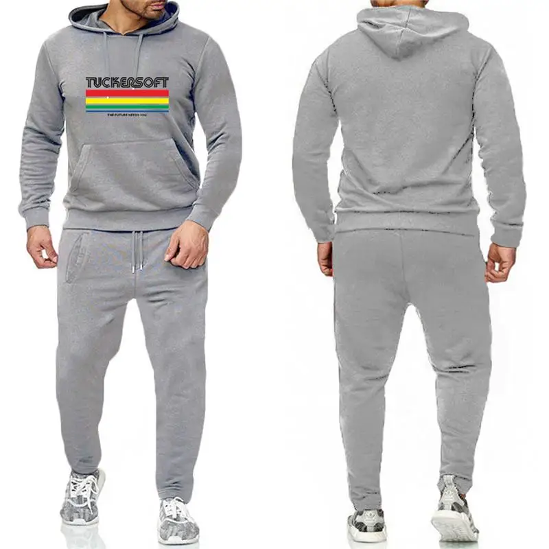 Deals Olevo 2Pcs Sets New Popular Men's Hoodie Printed Hooded Pullover Sweatshirt Tracksuit Leisure Sweatpants Sports Casual Set