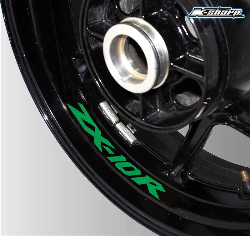 K-LQT-ZX10R-01 Новые Пользовательские колеса внутренний круг логотип украшения наклейки светоотражающие наклейки для KAWASAKI zx 10 rпередние и задние наклейки ZX-10R - Цвет: K-LQT-ZX10R-01