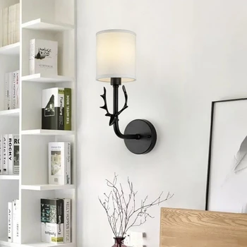 

Modern LED Wall Lamp Modern Fabric Lamp Living Room Wall Lamp Bedroom Bedside Lamp Home Decoration Lamp