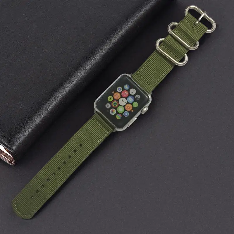 Новый Тканый нейлоновый ремешок для apple watch 5 4 3 2 1 42 мм 38 40 44 на запястье аксессуары