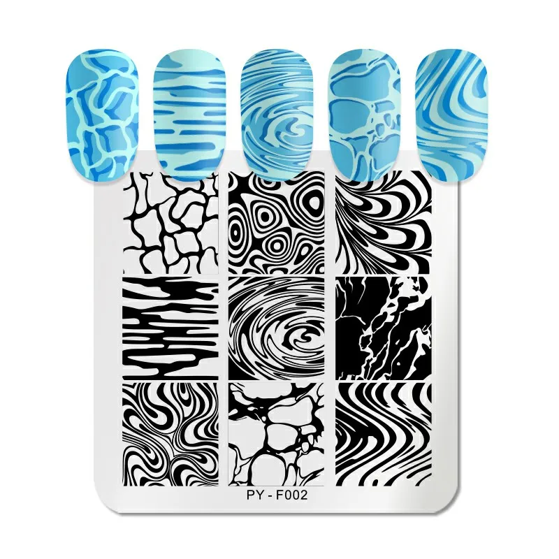 PICT YOU квадратные пластины для штамповки ногтей с водным узором серии дизайнерская пластина из нержавеющей стали для дизайна ногтей шаблоны изображений инструменты F002 - Цвет: PY-F002