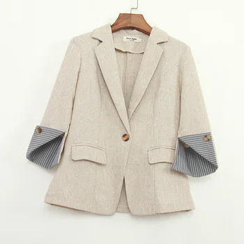 

ZCWXM Autumn 2020 Thin Solid Blazer Women Single Button Office Lady Blazer Feminino Vintage Korean New Chaqueta Mujer
