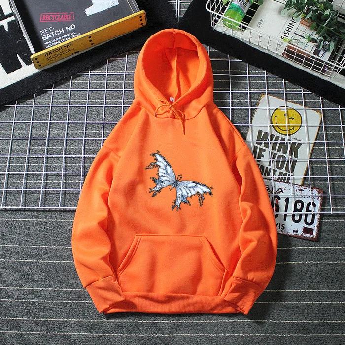 

Oversized Cute Crystal butterfly Print Sweatshirt Kawaii Hoodies for Women Top Clothes Hoody Winter Women's Hoodies Full Sleeves