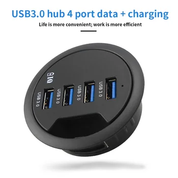 

USB Adapter Office Desktop Grommet Charger Table Cable Hole Mounted USB Extender Hub EU Plug