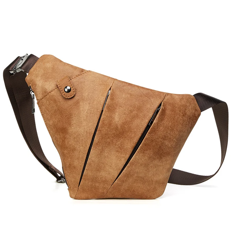 Men PU Leather Chest Bags Shoulder Crossbody Traveling Male Sling Pack Sack Molle Blaso Mochila Outdoor Sport | Спорт и развлечения