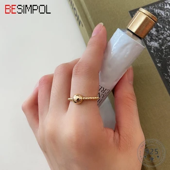 

Besimpol Real 925 Sterling Silver Ring Minimalist French Style Celi Mini Simple Designer Adjustable Rings for Women Fine Jewelry