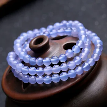 

Blue Natural Crystal Bracelets 6mm Round Beads Lucky Bracelets for Women Girl Crystal Bracelet Summer Fashion Jewelry