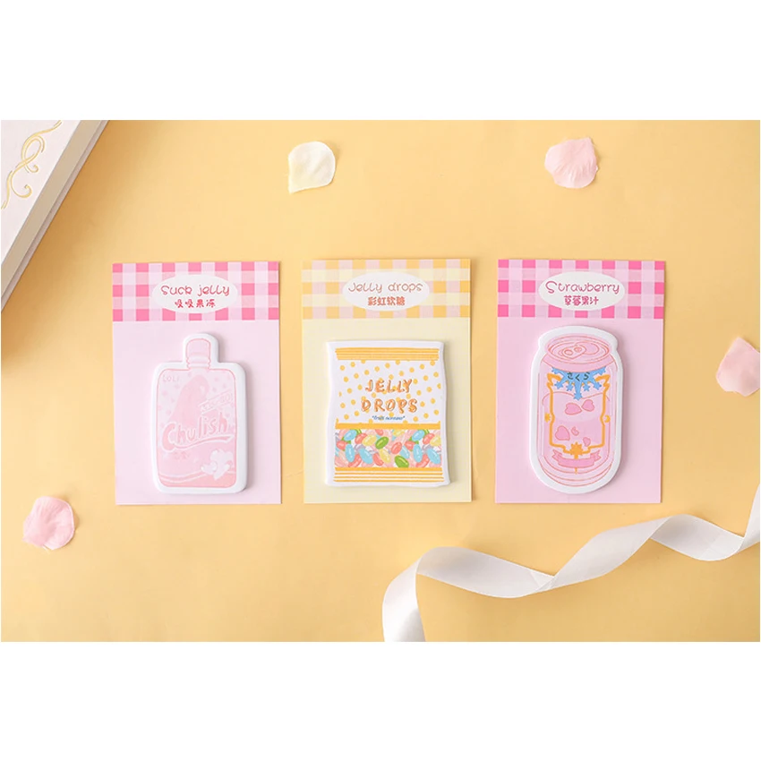 

30pcs/lot Kawaii Snacks series Strawberry mini convenient Memo Sticky Pad Notes students gift prize office school supplies