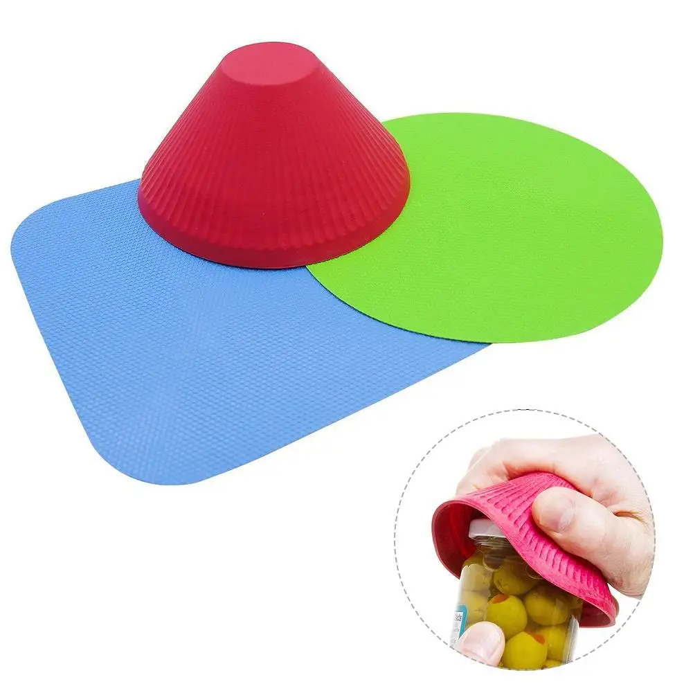 3Pcs Multipurpose Home Silicone Jar Opener Pot Holder Anti-Skid Bottle Grip Pad helps you to open the jars or bottles easily. | Дом и сад
