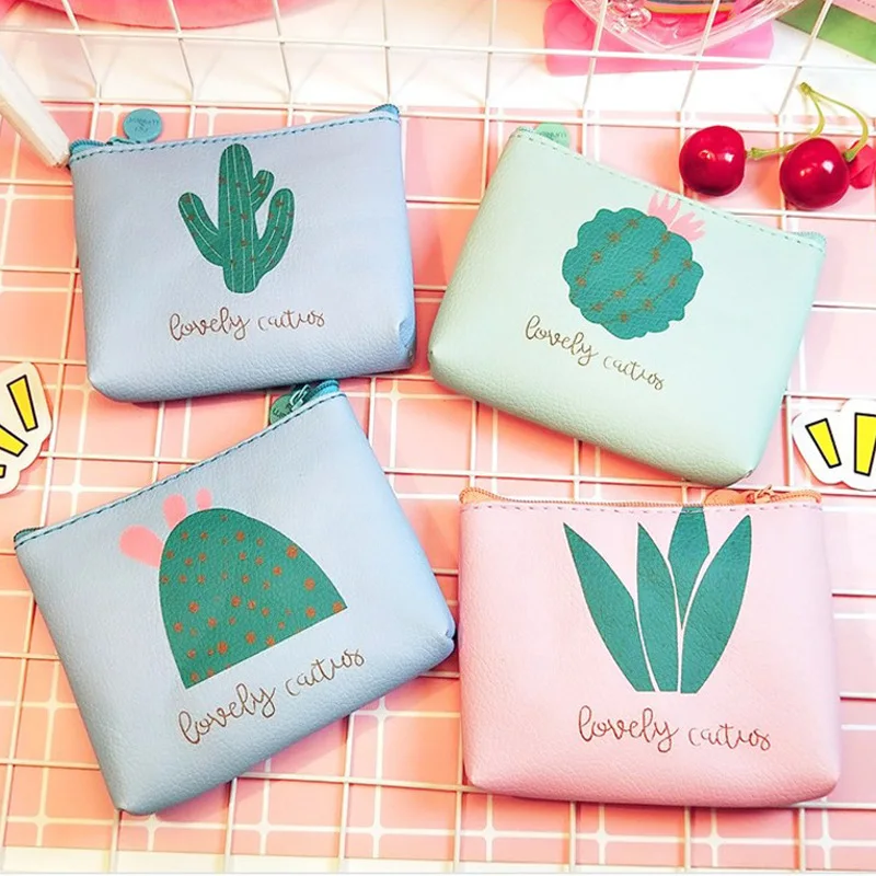 

Cactus Purse Artificial Leather Wallet Coin Bag European And American Minimalist Mini Handbag Key