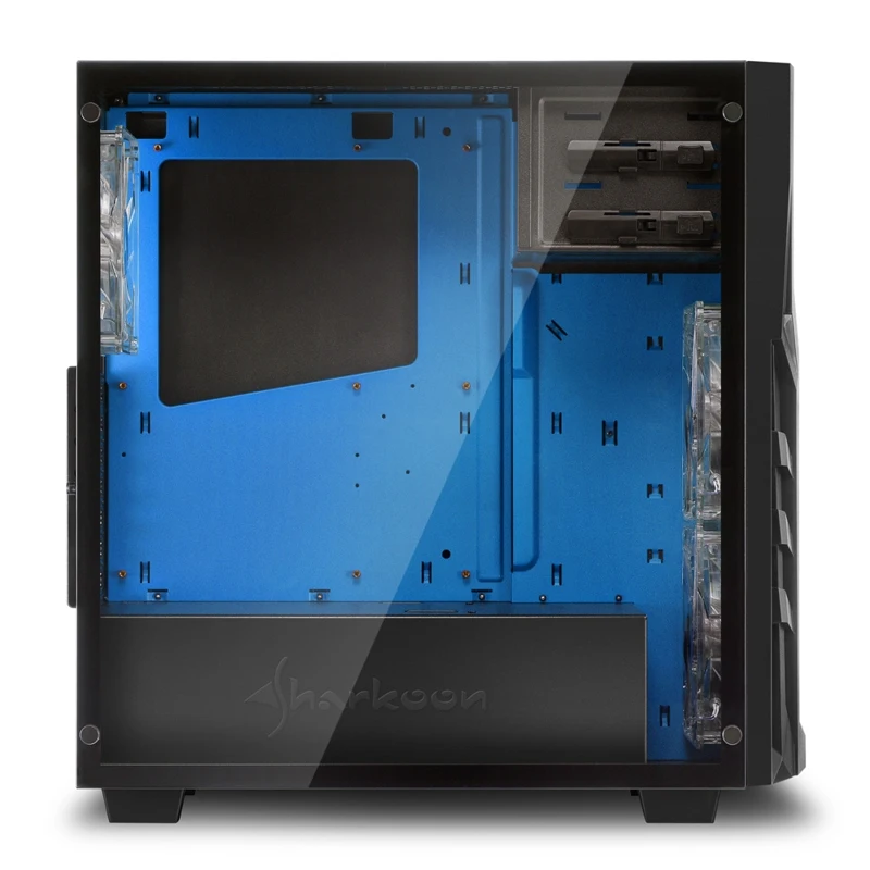 Корпус Sharkoon DG7000-G blue ATX, mATX, Mini-ITX, Midi-Tower, 2xUSB 2.0, 2xUSB 3.0, Audio, 3x140mm fan, без БП, led blue, акрил