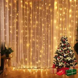 Christmas Garland LED Curtain Icicle String Lights Droop 220V EU Plug 3 * 0.7M Garden Street Outdoor Decorative Holiday Light