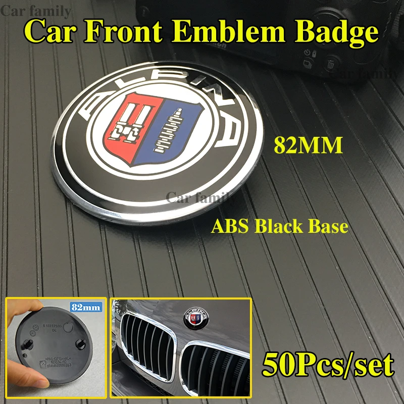

50pcs Car Front Boot Rear Trunk Logo Sticker 2pins For bmw ABS No Expoy 82mm Auto Emblem Badge Hood Bonnet caps Car Label