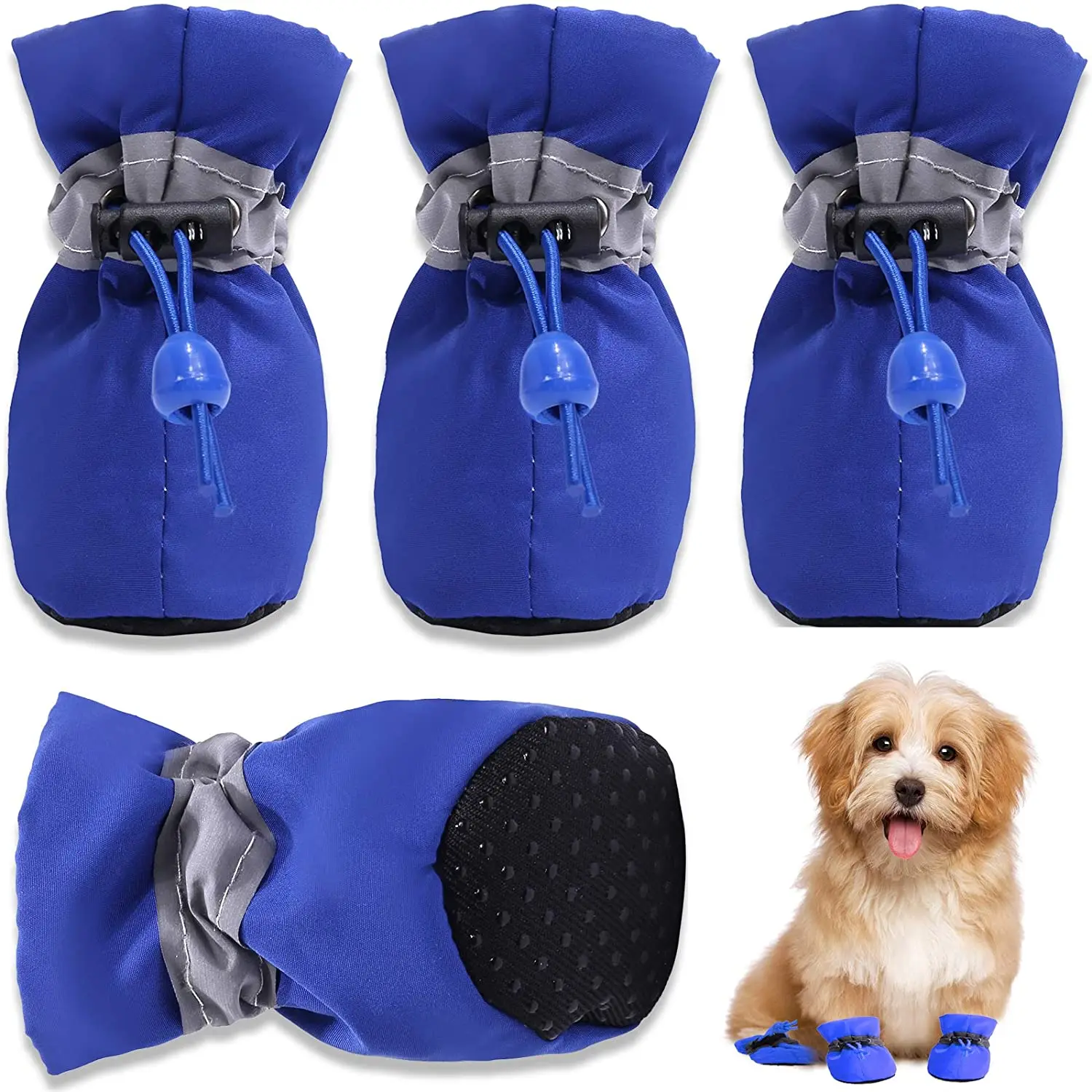 4 unids/set perro impermeable botas Zapatos antideslizante para pequeño mediano York perros gatos cachorro Chihuahua perros accesorios para mascotas Botas de lluvia