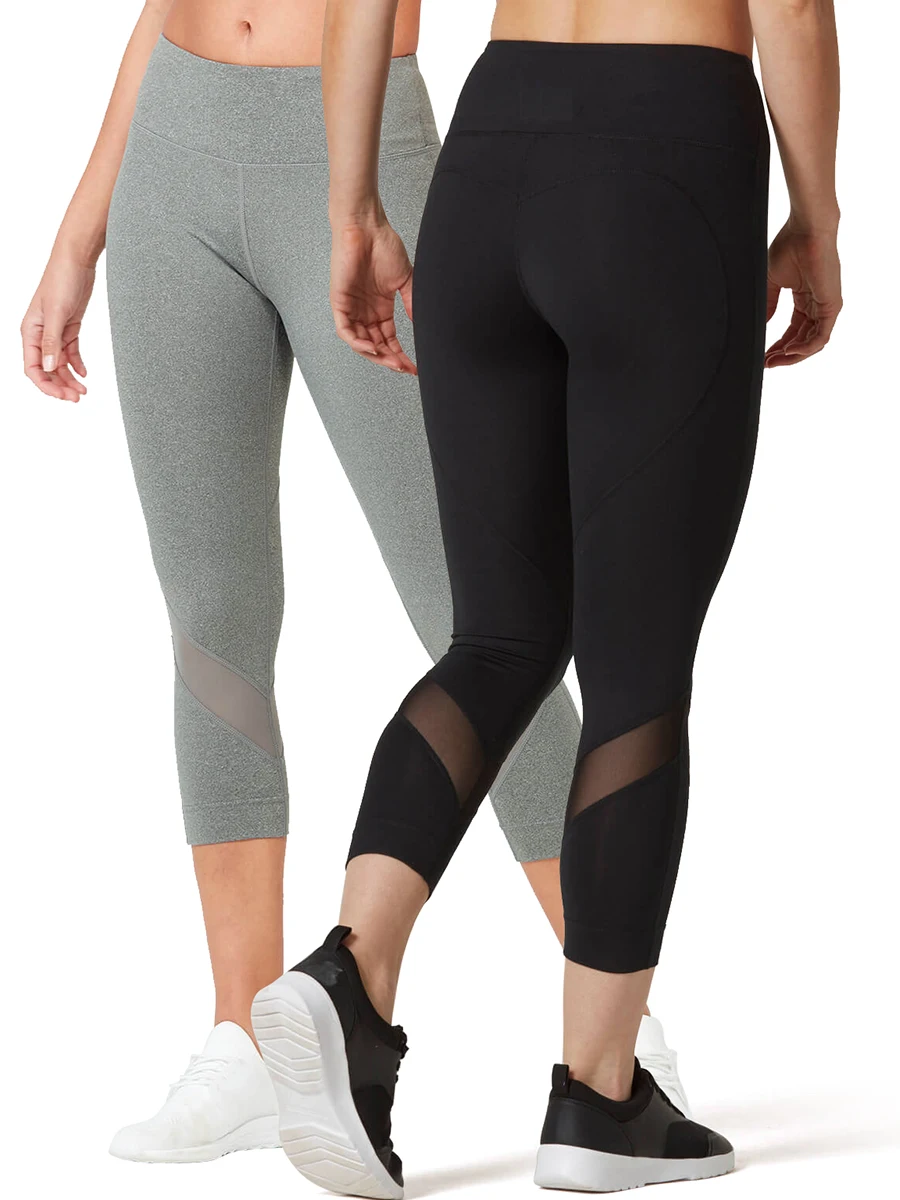 Vutru Mallas Deporte Mujer колготки для бега серые штаны йоги капри эластичные женские