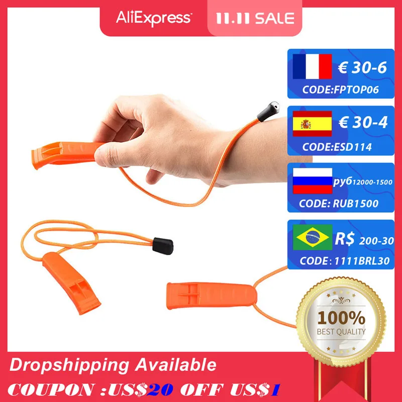 Emergency Whistles Safety Whistle Survival Shrill Loud Blast for Kayak Life Vest Jacket Boating Fishing Camping Hiking Hunting | Спорт и