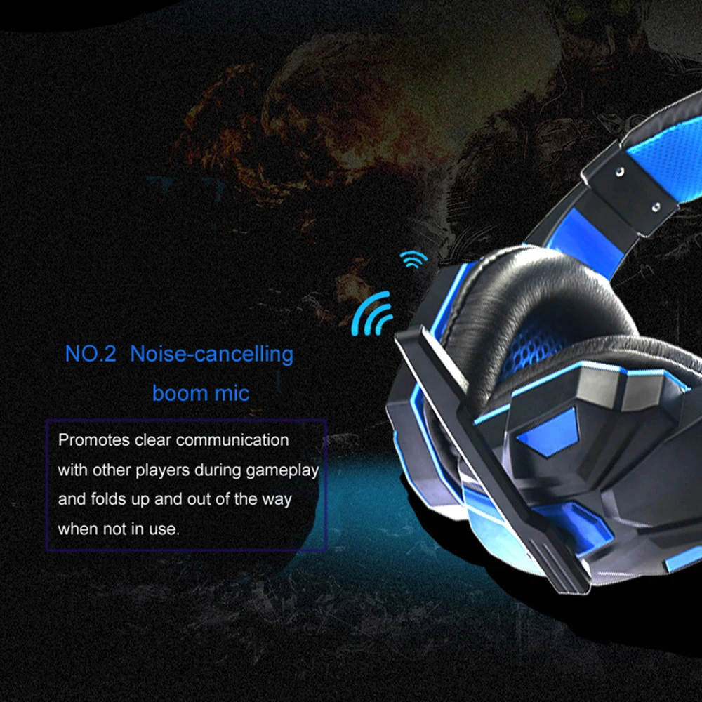 

Lastest 7.1 Channel Gaming USB Wired Headphones with Light Mic Stereo Earphones Deep Bass for Desktop Computer Laptop Headsets