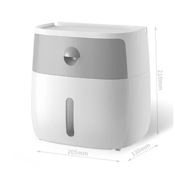 

Toilet Paper Holder Wall Mounted Paper Tissue Dispenser Multi-function Plastic Bath Paper Holder Storage Toilet Paper Holder