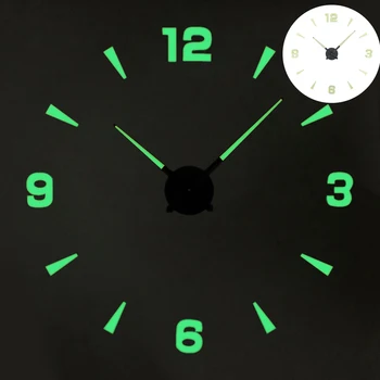 

New Luminous Wall Clocks Large Clock Watch Horloge 3D DIY Stickers Quartz Duvar Saat Klock Modern Mute Luminous Wall Clock