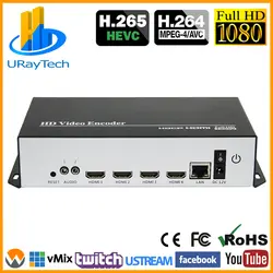 HEVC H.265 H.264 HDMI к IP видео поток кодер Live Streaming HD видео кодирующее устройство телевидения по протоколу Интернета 4 Каналы HDMI к HTTP RTSP RTMP кодер