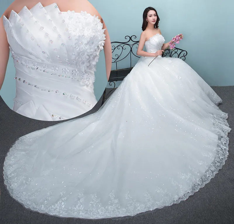 US $40.13 LygTh52Sweep Brush Train Lace Up MermaidTrumpet Wedding Dresses Embroidered Lace On Net