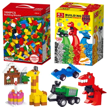 

1000-1200pcs/set Kid DIY Building Blocks Creative Bricks Construction Bulk Model Block Compatible All Brands Legoe Children Toy