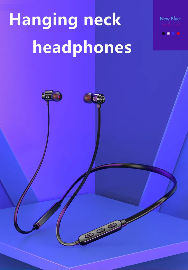 Bluetooth 5,0 наушники Новые висячие шеи шейным bluetooth наушники магнитные 5D стерео спортивные водонепроницаемые беспроводные наушники