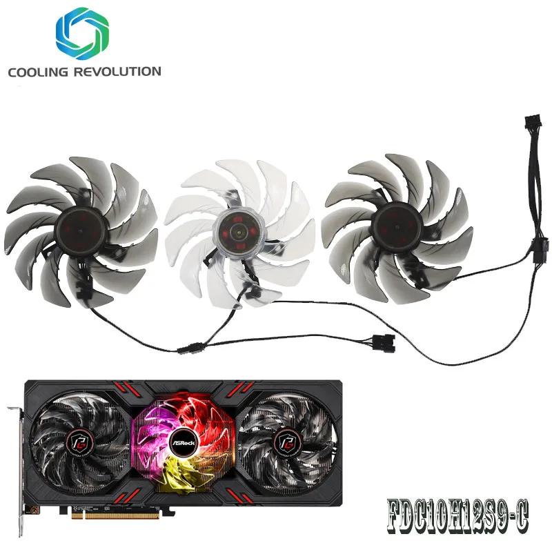

85MM FDC10H12S9-C DC12V 0.35AMP Graphics Card Cooling Fan for ASRock Radeon RX 6600 XT Phantom Gaming D 8GB OC