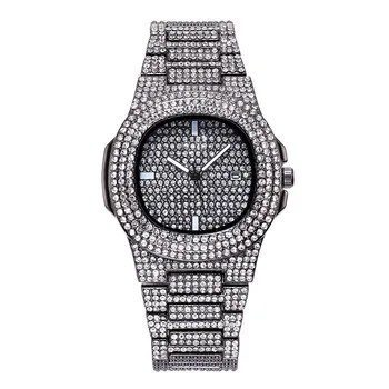 

Gold four-color quartz watch fashion square mantianxing set steel band watch water diamond calendar wrist watch ladies watch