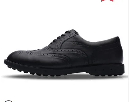 Новая обувь для гольфа мужская Водонепроницаемая дышащая противоскользящая обувь шнурки спортивная обувь Шипованная обувь - Цвет: black