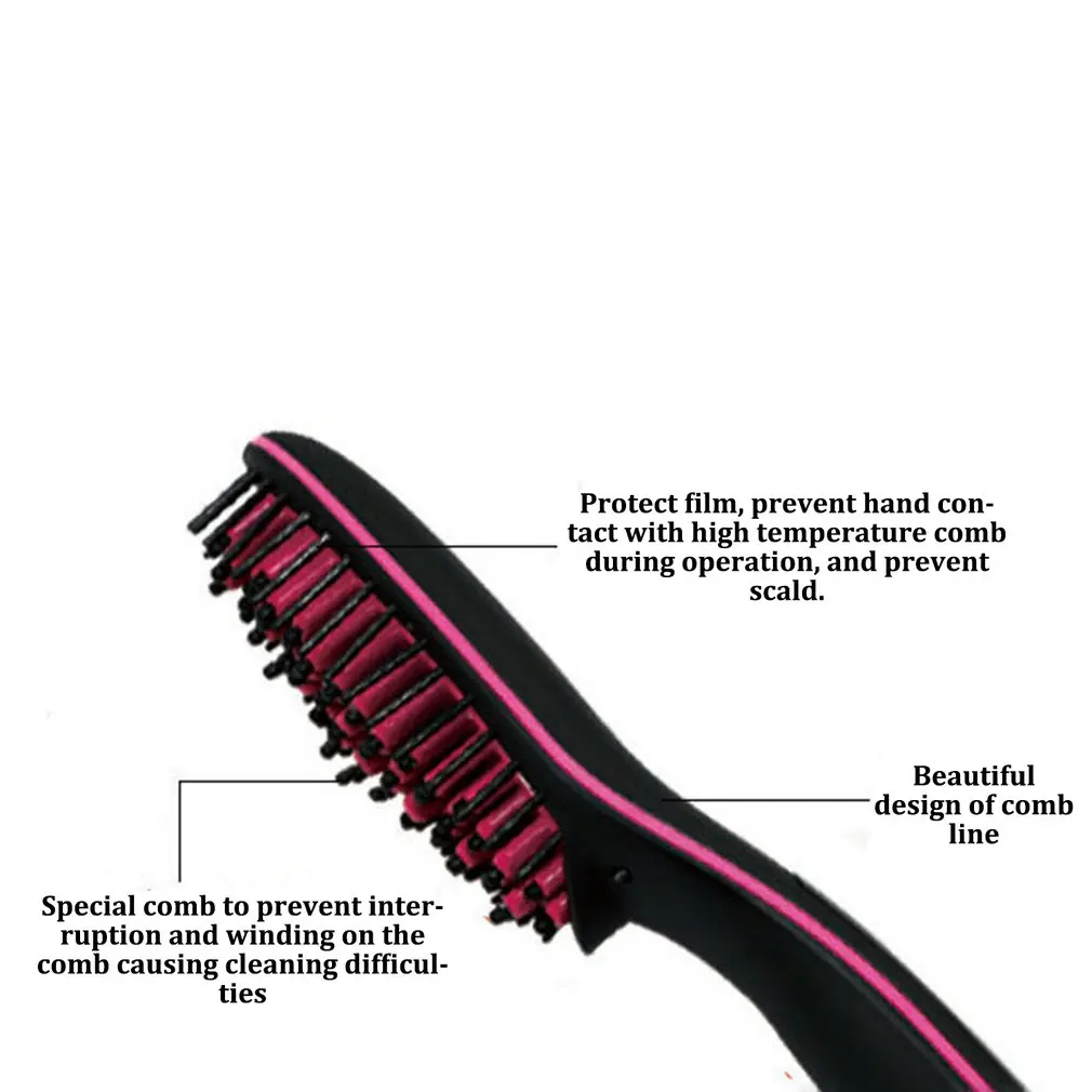 Расческа для волос, выпрямитель для волос, Волшебная расческа для волос, расческа для волос, электрическая, прямая расческа для волос, анти-обжигающая и удобная на ощупь натирающая головка