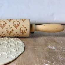 35 см Скалки рождественских оленей для рождественских печенья инструменты для выпечки теста ролик для кухонная посуда рельефная Скалка